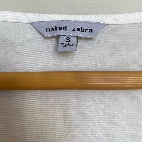 Naked Zebra Wrap Short Sleeved Blouse Small - Picture 2 of 4